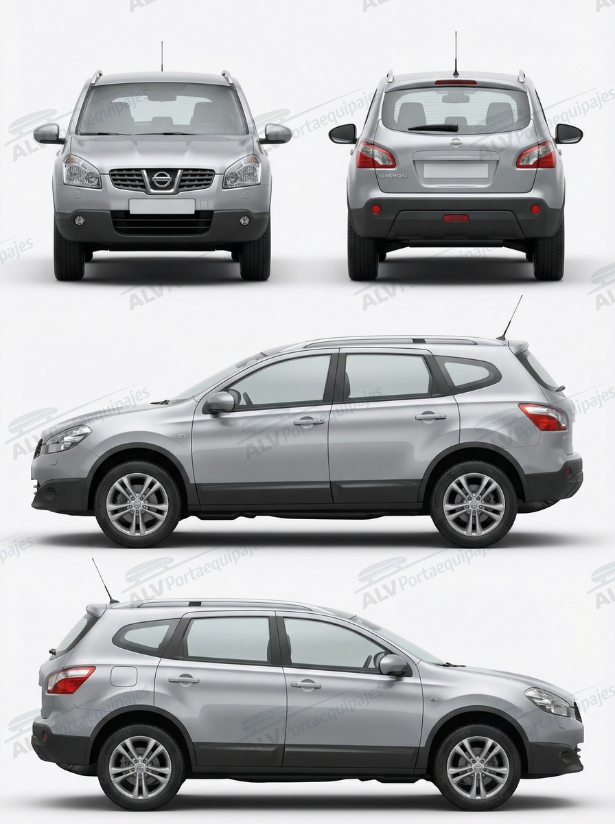 Nissan Qashqai +2 (I/J10E - railing) (2008-->2014)