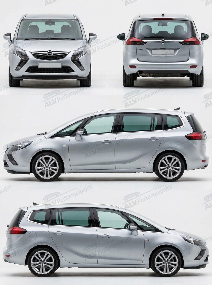 Opel / Vauxhall Zafira Tourer (C - railing integrado) (2012-->2016)