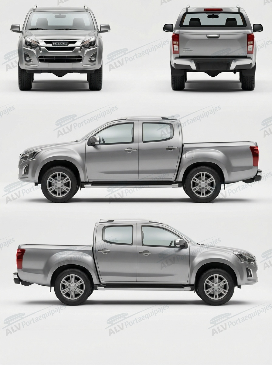Isuzu D-Max cabina doble (II/RT - railing) (2012-->2019)