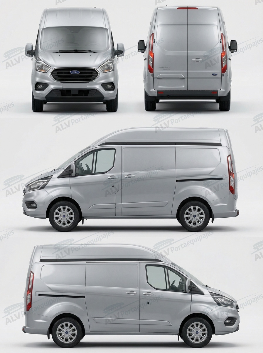 Ford Custom Transit L1H2 (necesario perforar el techo) (2013-->2023)
