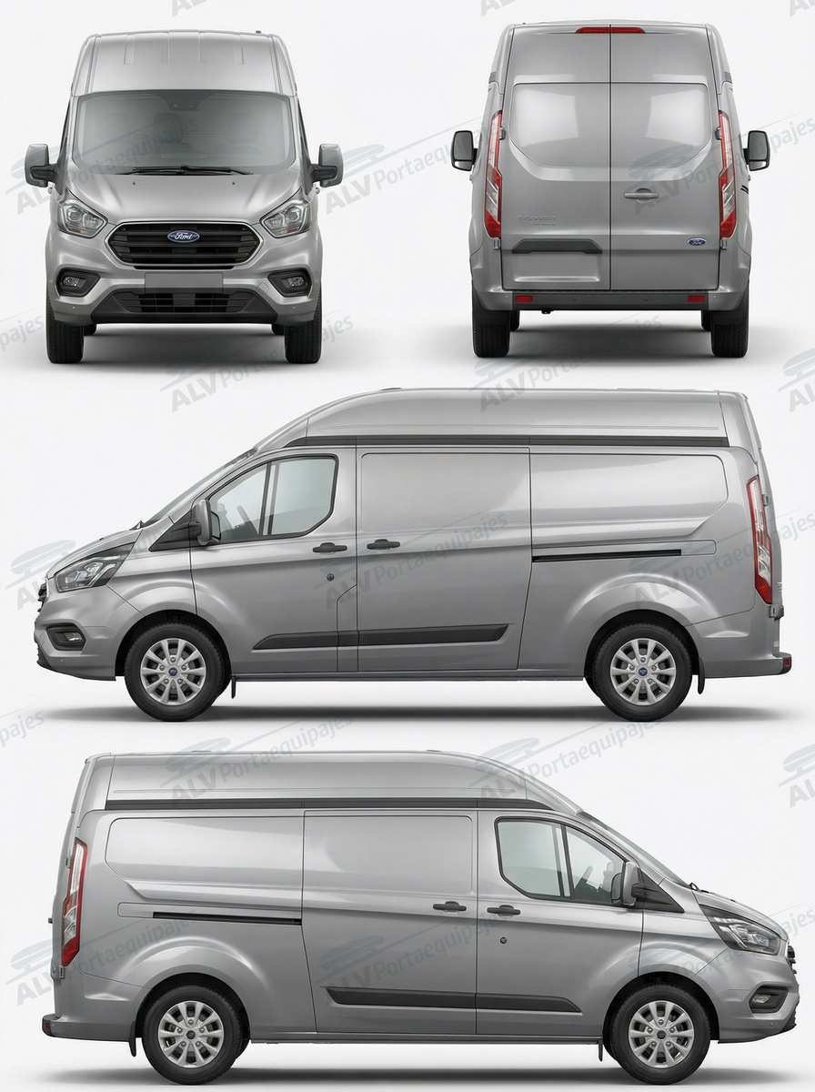 Ford Custom Transit L2H2 (necesario perforar el techo) (2013-->2023)