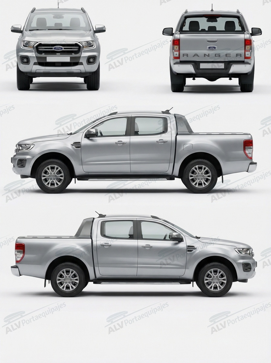 Ford Ranger cabina doble (T6/P375 - railing) (2019-->2022)