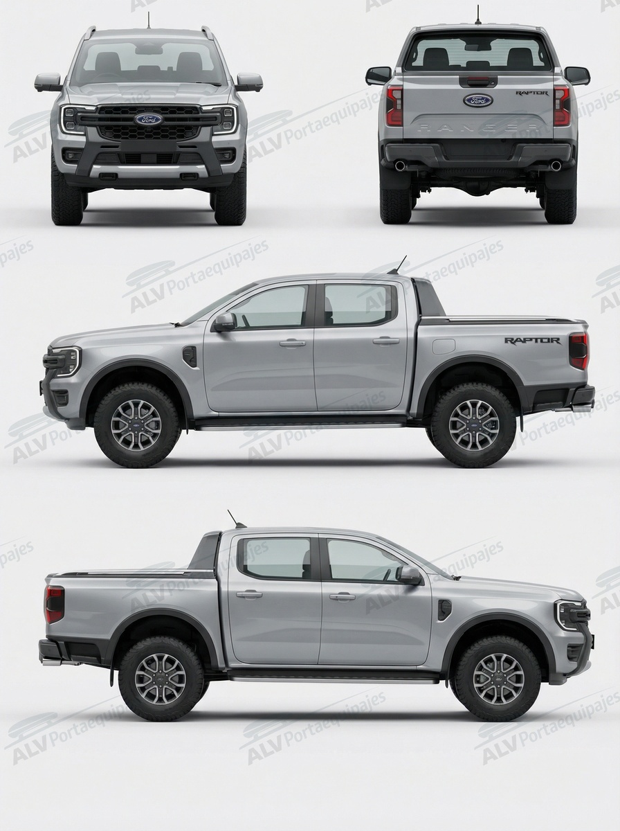 Ford Ranger cabina doble (T6/P703 - railing) (2022-->)