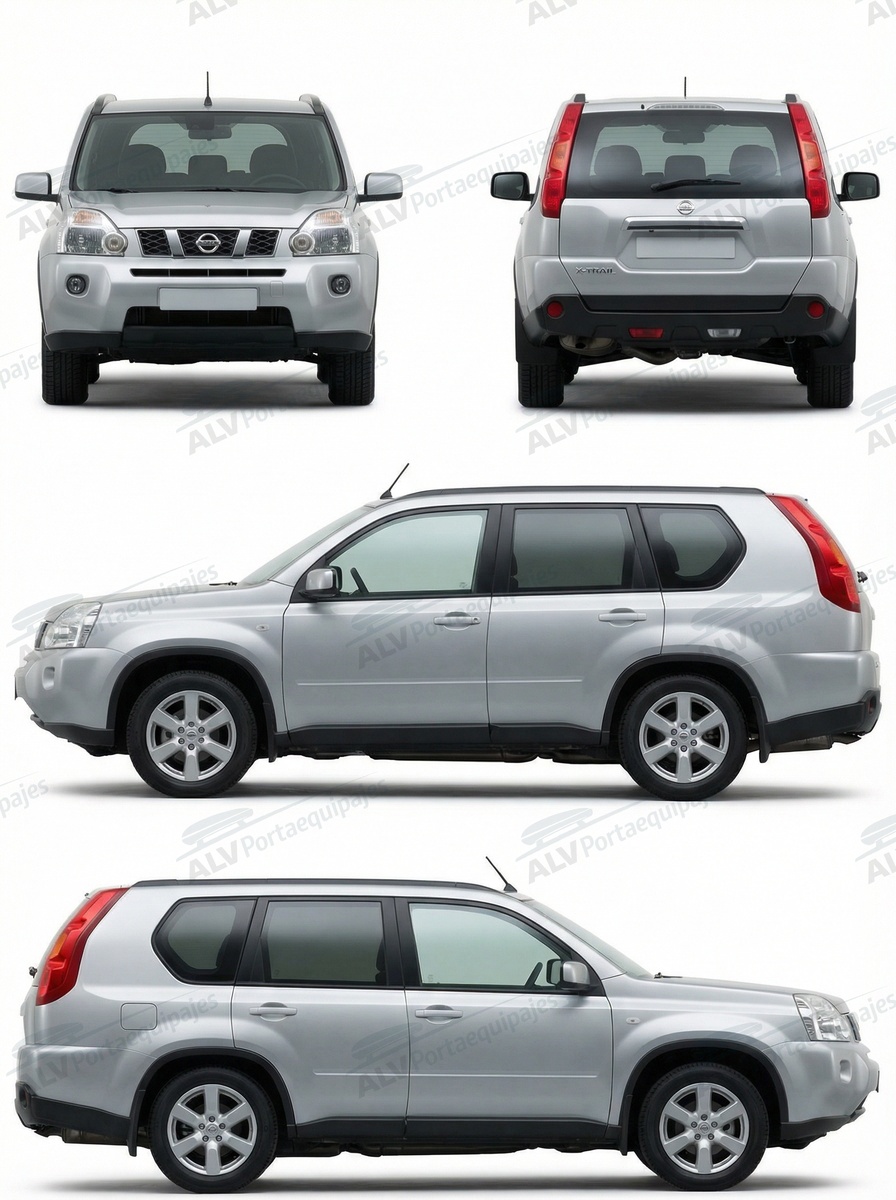 Nissan X-Trail 5p (II/T31 - railing integrado sin luces) (2007-->2014)