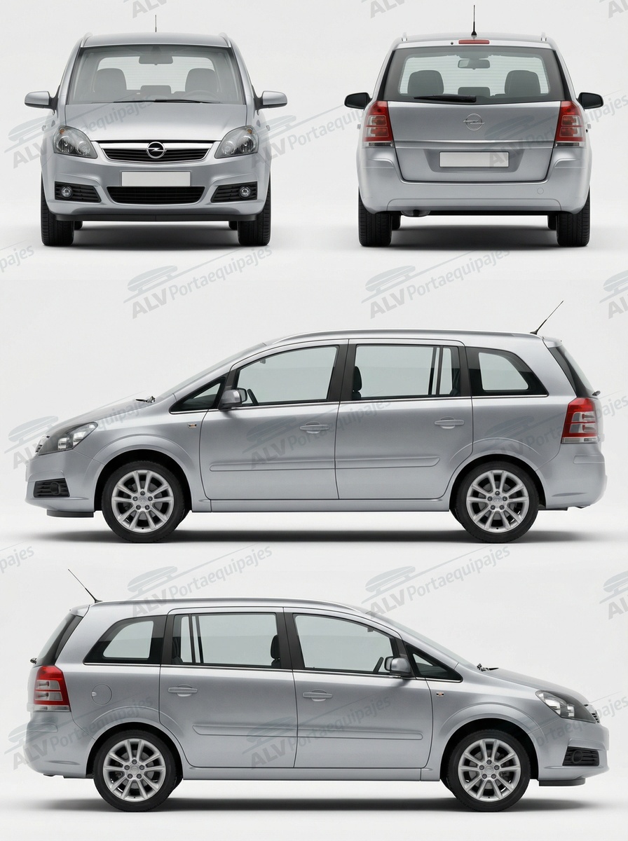Opel / Vauxhall Zafira 5p MPV (B - railing integrado) (2007-->2012)